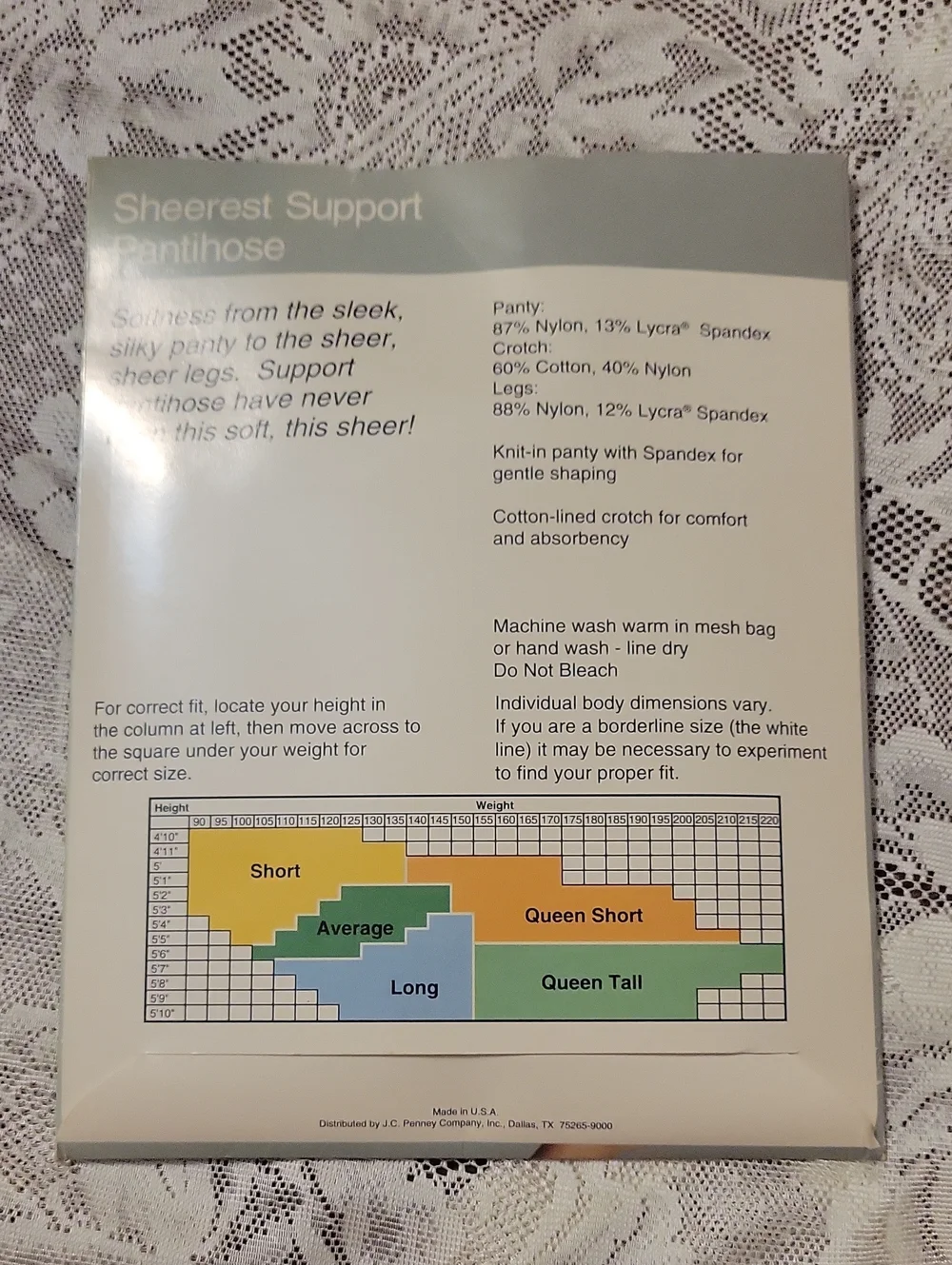 JCPenney Sheerest Support Navy Pantyhose - Queen Tall